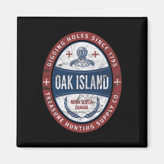 Eicheninsel Schatzsuche Retro Templar Ritter T Magnet (Vorne)