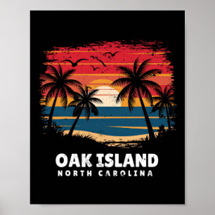 Eicheninsel Strand North Carolina Surfboarder Ande Poster