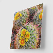 Eichenkaktus nah, Kalifornien Quadratische Wanduhr (Winkel)