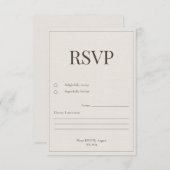 Eichenkarte und Elfenbeinkarte RSVP Karte (Vorne/Hinten)