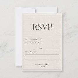 Eichenkarte und Elfenbeinkarte RSVP Karte