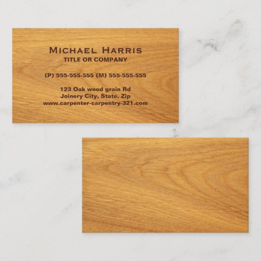 Eichenkarte Visitenkarte (Vorne/Hinten)