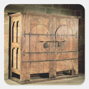 Eichenkasten Quadratischer Aufkleber