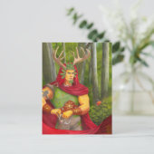 Eichenking-Porträt-Miniaturdruck Postkarte (Stehend Vorderseite)