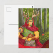 Eichenking-Porträt-Miniaturdruck Postkarte (Vorne/Hinten)