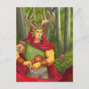 Eichenking-Porträt-Miniaturdruck Postkarte
