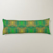 Eichenkönig, böhmisches Blumenmuster, grün und gel Seitenschläferkissen (Rückseite)