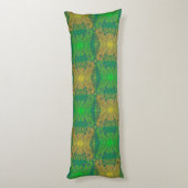 Eichenkönig, böhmisches Blumenmuster, grün und gel Seitenschläferkissen (Rückseite (Vertikal))