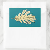 Eichenlaub-Aquarell Rechteckiger Aufkleber (Tasche)
