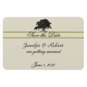 Eichenplantage in Grün Save the Date Magnet