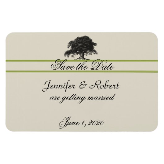 Eichenplantage in Grün Save the Date Magnet (Horizontal)