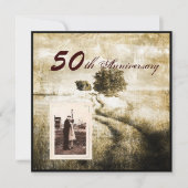 Eichenwald Western 50. Hochzeitstag Einladung (Vorderseite)