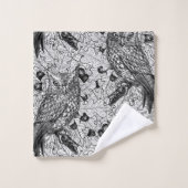 Eichenwälder, schwarz-weiß badhandtuch set (Waschlappen)