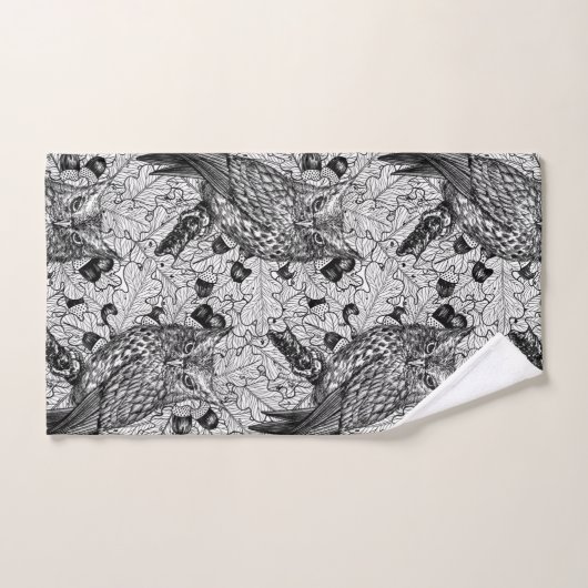 Eichenwälder, schwarz-weiß badhandtuch set (Handtuch)