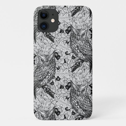 Eichenwälder, schwarz-weiß Case-Mate iPhone hülle (Rückseite)
