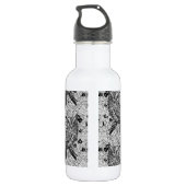 Eichenwälder, schwarz-weiß edelstahlflasche (Rückseite)