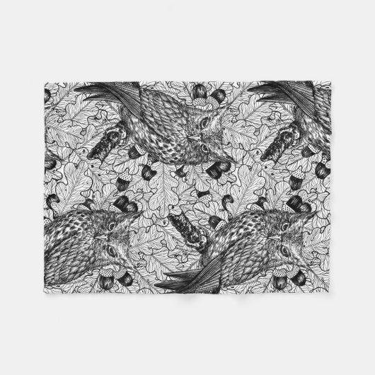 Eichenwälder, schwarz-weiß fleecedecke (Vorderseite (Horizontal))