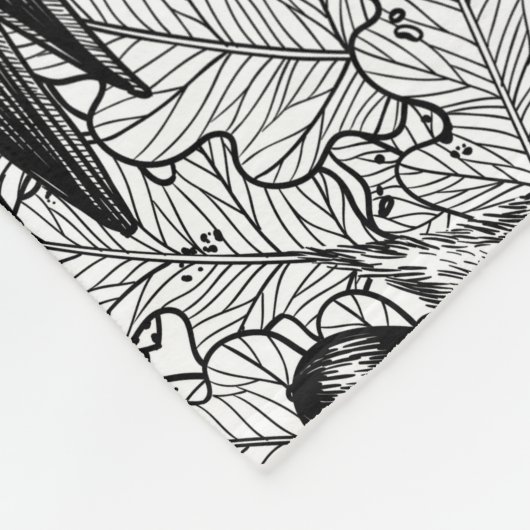 Eichenwälder, schwarz-weiß fleecedecke (Ecke)