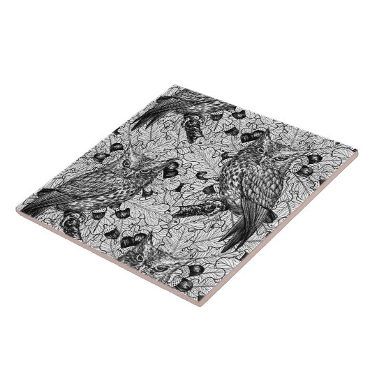 Eichenwälder, schwarz-weiß fliese (Seite)