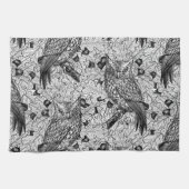 Eichenwälder, schwarz-weiß geschirrtuch (Horizontal)