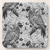 Eichenwälder, schwarz-weiß getränkeuntersetzer (Vorderseite)