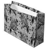 Eichenwälder, schwarz-weiß große geschenktüte (Vorderseite Schrägansicht)