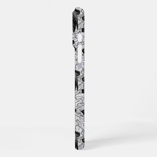 Eichenwälder, schwarz-weiß iPhone hülle (Linke Seite)