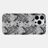 Eichenwälder, schwarz-weiß iPhone hülle (Rückseite (Horizontal))