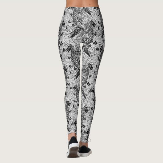 Eichenwälder, schwarz-weiß leggings (Rückseite)