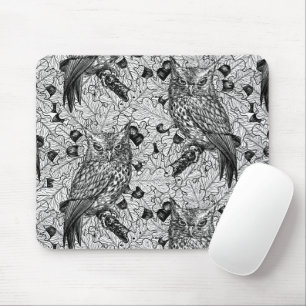 Eichenwälder, schwarz-weiß mousepad