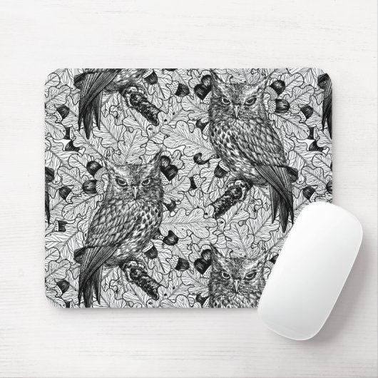 Eichenwälder, schwarz-weiß mousepad (Mit Mouse)