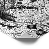 Eichenwälder, schwarz-weiß poster (Ecke)