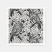Eichenwälder, schwarz-weiß serviette (Vorderseite)