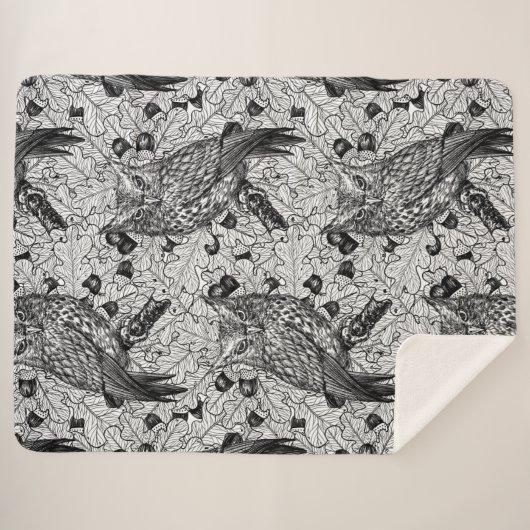 Eichenwälder, schwarz-weiß sherpadecke (Vorderseite (Horizontal))