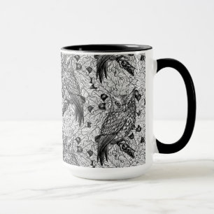 Eichenwälder, schwarz-weiß tasse