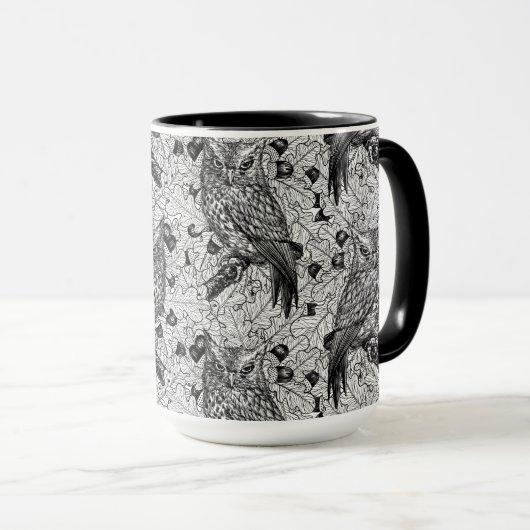 Eichenwälder, schwarz-weiß tasse (VorderseiteRechts)