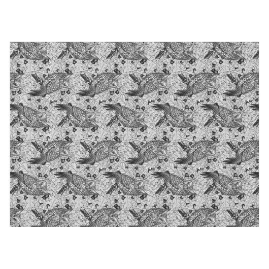 Eichenwälder, schwarz-weiß tischdecke (Vorderseite (Horizontal))