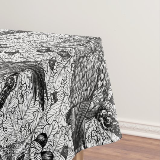 Eichenwälder, schwarz-weiß tischdecke (Beispiel)