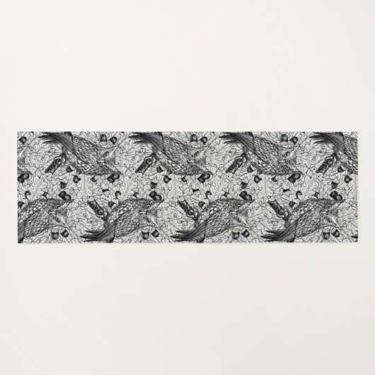 Eichenwälder, schwarz-weiß yogamatte (Rückseite (Horizontal))