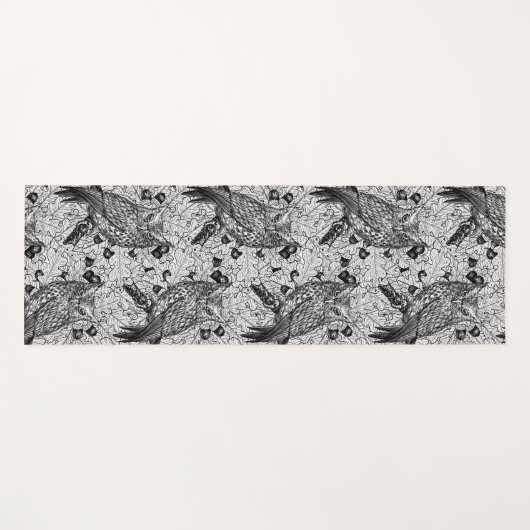 Eichenwälder, schwarz-weiß yogamatte (Vorderseite (Horizontal))