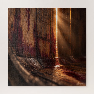 Eichenweinfass-Licht-Makrofotografie Puzzle