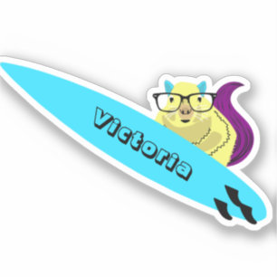 Eichhörnchen #1054 Surfen Aufkleber