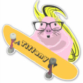 Eichhörnchen #147 Skateboarding-Aufkleber Aufkleber (Vorderseite)