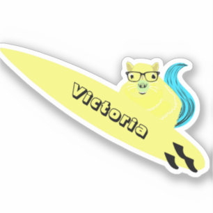 Eichhörnchen #1875 Surfen Aufkleber