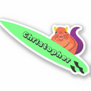 Eichhörnchen #905 Surfen Aufkleber