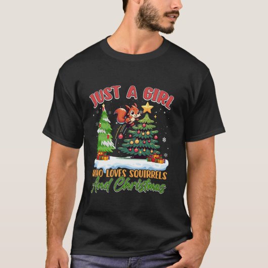 Eichhörnchen Acorn nur ein Mädchen Weihnachtsleuch T-Shirt (Vorderseite)