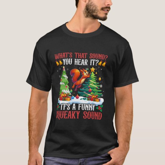 Eichhörnchen Acorn Weihnachtsmannmütze Snowflakes  T-Shirt (Vorderseite)