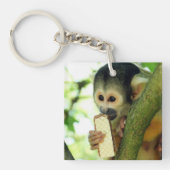 Eichhörnchen Affe isst einen Wafer Biscuit Schlüsselanhänger (Vorderseite)