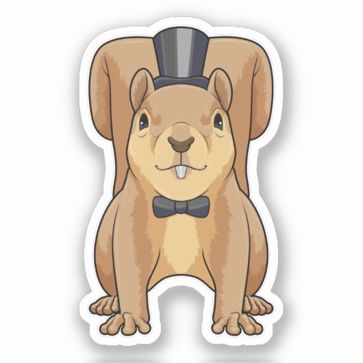 Eichhörnchen als Grobhirte mit Anzug Aufkleber (Vorderseite)