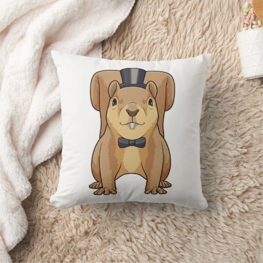 Eichhörnchen als Grobhirte mit Anzug Kissen (Decke)